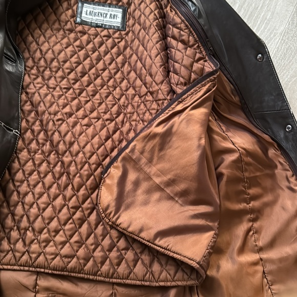 🤎✨Brown GENUINE LEATHER Trench Coat Jacket✨🤎 Size XS to S - Picture 5 of 7